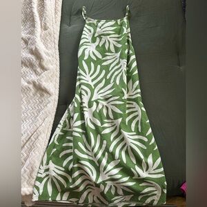 Open Back Green Dress